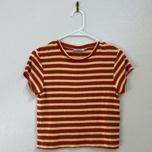 Weekday Striped Cropped Tee-Shirt S